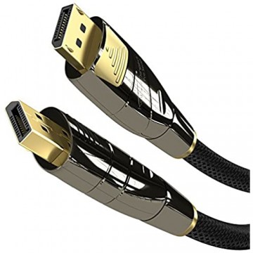 KabelDirekt – DisplayPort Kabel – 10m (4K 60Hz Version 1.2 Stecker mit Verriegelung Nylon Ummantelung) – PRO Series