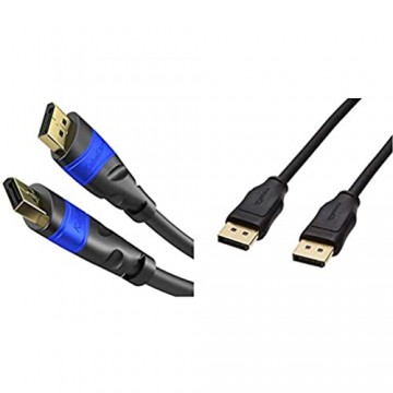 KabelDirekt - DisplayPort Kabel - 2m - (4K 60HZ DisplayPort zu DisplayPort Version 1.2) - TOP Series & Basics - Verbindungskabel DisplayPort auf DisplayPort 1 8 m