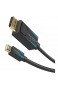 KabelDirekt – Mini DisplayPort (Thunderbolt) auf DisplayPort Kabel (Mini DP auf DP) – 2m (UHD Auflösung mit 4K / 60Hz Version 1.2 für PC & Mac DP Stecker mit Verriegelung schwarz)