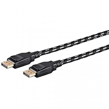 Monoprice Geflochtenes DisplayPort-Kabel 1.4 3 m grau 8K geeignet für Grafikdesign TV-Wände und PC-Gaming.