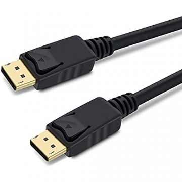 PremiumCord 8K DisplayPort 1.3/1.4 Kabel M/M 3 m DisplayPort auf DisplayPort 32 4Gbps Video 8K@30Hz 5K@60Hz 4K@120Hz 2160p HDCP 2.2 vergoldete Anschlüsse schwarz