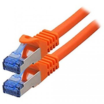 BIGtec - 2 Stück - 1m CAT.7 Gigabit Patchkabel Netzwerkkabel orange Kupferkabel Patch Ethernt LAN DSL Kabel CAT7 (RJ45 Cat 7 S/FTP PIMF) 100cm 1 00m