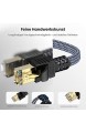 Cat 7 Netzwerkkabel 8m Snowkids Hochgeschwindigkeits Ethernet Kabel 10Gbit/s 600MHz Flach Nylon geflochtener professioneller vergoldeter STP-Kabel CAT 7 RJ45 Ethernet-Kabel für Router Modem Switch