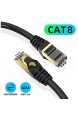 CAT 8 Ethernet Kabel 2 Stück 3m Gigabit LAN Netzwerkkabel RJ45 40Gbps 2000Mhz/s Verlegekabel für Switch Router Modem Patchpannel Access Point Patchfelder Flach Schwarz