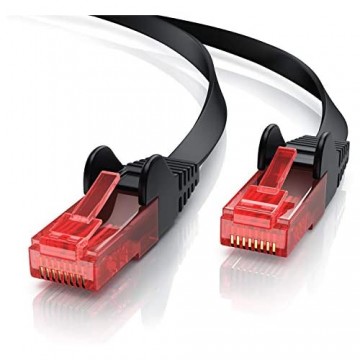CSL - 2m Cat 6 Netzwerkkabel Flach - Gigabit Ethernet LAN - RJ45 Kabel Flachbandkabel Verlegekabel - 10 100 1000 Mbit s - Patchkabel Flachkabel - kompatibel zu Cat.5 Cat.5e Cat.6 - schwarz