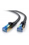 CSL - 2m CAT.8 Netzwerkkabel Flach 40 Gbits - Baumwollmantel - LAN Kabel Patchkabel - CAT 8 Gigabit RJ45 Ethernet Cable - 40000 Mbits Geschwindigkeit - Flachbandkabel - Verlegekabel - Cat 6 Cat 7