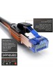 CSL - 5m CAT.8 Netzwerkkabel Outdoor 40 Gbits - LAN Kabel Patchkabel Datenkabel - CAT 8 High Speed Gigabit Ethernet Cable - 40000 Mbits Glasfaser - Abriebfest – ölbeständig – wasserfest – IP66