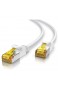 CSL - CAT 7 Netzwerkkabel Slim - 7 5m - Patchkabel – RJ45 – LAN Ethernet Gigabit Kabel – 10000 Mbit – U/FTP PIMF Schirmung – Switch Router Modem PS5 Xbox Series X -kompatibel zu CAT 6 CAT 8 - weiß