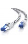 CSL - CAT.8 Netzwerkkabel 40 Gbits - 0 5m - Baumwollmantel - LAN Kabel Patchkabel Datenkabel RJ45 - CAT 8 Gigabit Ethernet Cable - 40000 Mbits Glasfaser Geschwindigkeit - S/FTP PIMF Schirmung - weiß