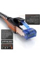 CSL - CAT.8 Netzwerkkabel 40 Gbits - 20m - Baumwollmantel - LAN Kabel Patchkabel Datenkabel RJ45 - CAT 8 Gigabit Ethernet Cable - 40000 Mbits Geschwindigkeit - S/FTP PIMF Schirmung - schwarz