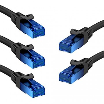 KabelDirekt – 5X 0 25m – Netzwerk Ethernet LAN & Patch Kabel (überträgt maximale Glasfaser Geschwindigkeit & ist geeignet für Gigabit Netzwerke Switches Router Modems mit RJ45 Eingang blau)