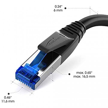 KabelDirekt – Cat 7 Netzwerkkabel RJ45 – 0 5m – 10 Gigabit Ethernet LAN & Patch Kabel (geeignet für Highspeed Netzwerke Switch Router PC und Modem schwarz)