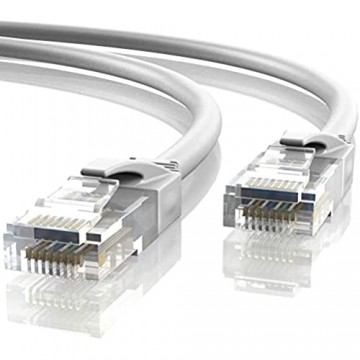 Mr. Tronic 10m Ethernet Netzwerk Netzwerkkabel | Patchkabel | CAT5e AWG24 CCA UTP RJ45 (10 Meter Grau)
