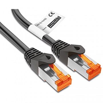 mumbi LAN Kabel 30m CAT 6 Netzwerkkabel geschirmtes F/UTP CAT6 Ethernet Kabel Patchkabel RJ45 30Meter schwarz