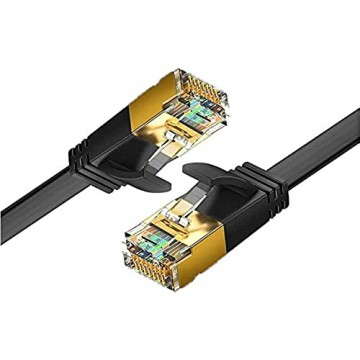 Reulin Ethernet Kabel 4M Cat.7 Flach LAN Kabel 10G für WiFi Extender Modem Router Internet Booster Netzwerk Switch RJ45 Stecker Adapter Ethernet Splitter PS3-PS4 Pro Laptop Computer