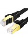 SHULIANCABLE Cat 8 Netzwerkkabel Flach Ethernet Kabel 40Gbit/s 2000Mhz LAN Kabel mit vergoldete RJ45 für Switch Router Modem Access Point Router PS4 Smart TV (1M)