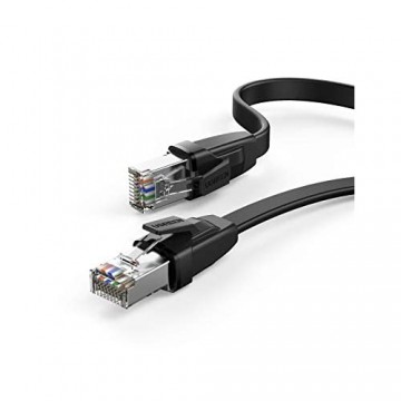 UGREEN Cat 8 Flaches Netzwerkkabel und 40Gbit/s 2000 MHz Ethernet Kabel mit RJ45 S/FTP Mehrfache Abschirmungen LAN Kabel unterstützt für Router Switch PS5 PS4/3 Xbox X Smart TV usw. 0.5M