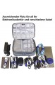 Amatory Kabel Organizer Tasche Elektronische Kabeltasche Kabelorganizer Travel Cable Bag Elektronik Zubehör Case Reise (Hellgrau)