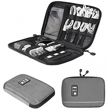 bagsmart Elektronische Tasche Handliche Elektronik Tasche Reise für Handy Ladekabel Powerbank USB Sticks SD Karten (Grau)