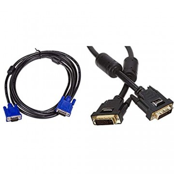 Akyga AK-AV-07 VGA Kabel für Monitor TV PC SUB-D Stecker auf Stecker 3m & Basics DVI-auf-DVI-Kabel (3 m) HDTV Auflösung bis 2560x1080 vergoldete Kontakte