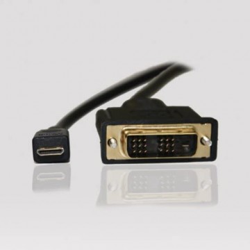 BIGtec 3m Mini HDMI/DVI Kabel vergoldet - Mini HDMI C Stecker auf DVI-D Stecker vergoldete Stecker und Pins Kabel doppelt geschirmt