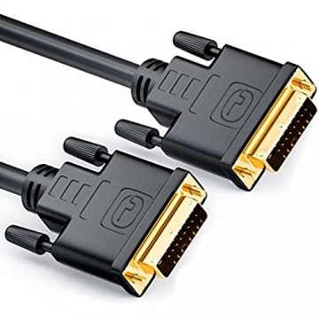deleyCON 0 5m DVI zu DVI Kabel 24+1 - DVI-D Dual Link - HDTV 1080p Full-HD 3D Ready - Adapterkabel Monitorkabel mit Ferritkern - Schwarz