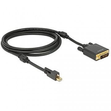 DeLock 83726 Kabel Mini Displayport 1.2 Stecker mit Schraube auf DVI Stecker 4K Aktiv 2 m schwarz