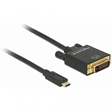 Delock USB-Kabel Typ C -> DVI(24+1) St/4K 30 Hz 2 0m Schwarz