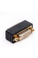 DVI-I Stecker zu Buchse Adapter DVI Adapter mit Doppelkupplung Monitoradapter Kompakte Bauweise Vergoldete Kontakte 2er-Set