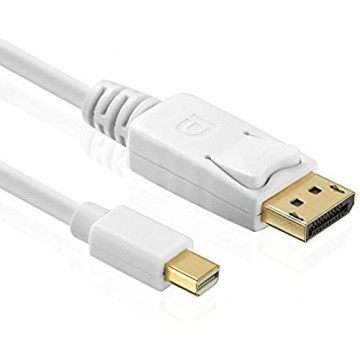 HDSupply DC030-015 DisplayPort mini Verbindungskabel (DisplayPort mini Stecker - DisplayPort Stecker) vergoldete Kontakte 1 50m weiß