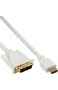 InLine 17663U HDMI-DVI Kabel weiß / gold HDMI Stecker auf DVI 18+1 Stecker 3m