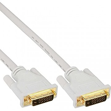 InLine 17772W DVI-D Kabel digital 24+1 Stecker / Stecker Dual Link weiß / gold 2m