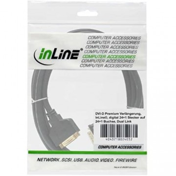 InLine 17776P Premium DVI-D Verlängerung Kabel (24+1-polig Stecker auf Buchse 5m)