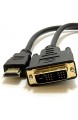 kenable DVI-D 24+1 Männlich Zum HDMI Digital Video Kabel Anschlusskabel Vergoldeten 2 m [2 Meter/2m]