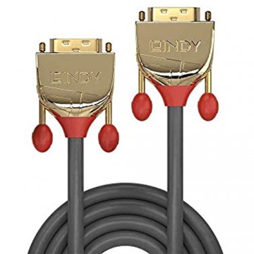 LINDY 36202 2m DVI-D Dual Link Kabel Gold Line grau