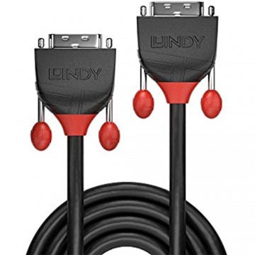 Lindy DVI-D Dual Link Kabel Black Line 2m Weiß Lack Eiche Sonoma Spiegel 2 m