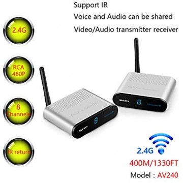 Measy AV240 Wireless AV Sender 2.4Ghz Signal with IR Remote Extender 400Meters/1330FT