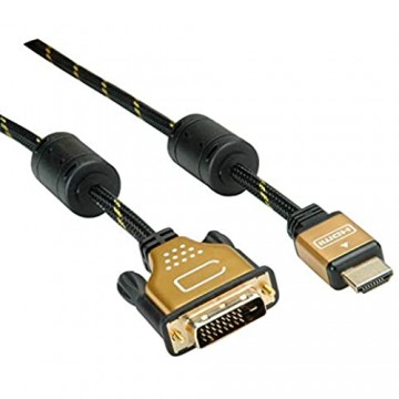 ROLINE GOLD Monitorkabel DVI-HDMI ST-ST (24+1) dual link 1 5 m
