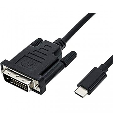 ROLINE USB C DVI Kabel I Adapterkabel mit USB 3.1 Typ C und DVI D 24+1 Dual Link Stecker I 4K UHD 60Hz I Schwarz 1m