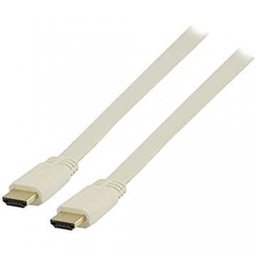 Valueline VGVP34100W75 High- Speed- HDMI Flachkabel mit Ethernet (Stecker auf Stecker 7 5m) weiß