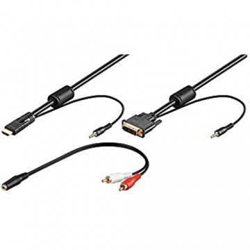 Wentronic DVI Adapter mit Audioleitung (DVI-D (18+1) Stecker auf HDMI Stecker) 2 m