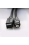 Black IEEE 1394 Firewire 800 to Firewire 400 Cable 9 Pin/4Pin Male/Male 10 FT