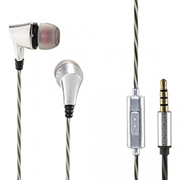 Hama ear3207si Headset Binaural mit Faden Silber Helm und Micro – Headsets und Tonabnehmer (kabelgebunden Headset binaural im Ohr sitzend 20 – 20000 Hz Silber)