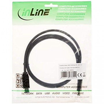 InLine 34001 FireWire Kabel IEEE1394 6pol Stecker / Stecker schwarz 1m