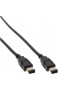 InLine 34055 FireWire Kabel IEEE1394 6pol Stecker / Stecker schwarz 0 5m