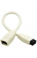 QAZSE IEEE 1394a 6pin weiblichen zu männlichen Kabel Firewire 400 bis 800 Kabel conventer weiß für imacbook 1394b