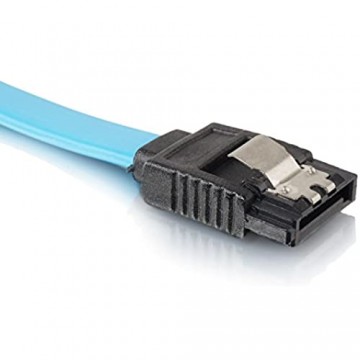 S-ATA 3 Kabel - Premium SATA 3 HDD/SSD Datenkabel - Übertragungsraten bis zu 6 GBit/s - 50cm Blau 26AWG SATA III 7 Pin Festplattenkabel - gerade zu 90° Winkel - 7 Pin Weiblich auf 7 Pin Weiblich