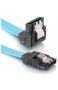 S-ATA 3 Kabel - Premium SATA 3 HDD/SSD Datenkabel - Übertragungsraten bis zu 6 GBit/s - 50cm Blau 26AWG SATA III 7 Pin Festplattenkabel - gerade zu 90° Winkel - 7 Pin Weiblich auf 7 Pin Weiblich