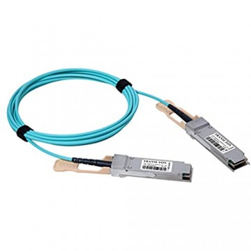 TRANSUTON 100G QSFP28 AOC Kabel | kompatibel mit Juniper JNP-QSFP28-AOC-15M 100GBASE QSFP28 auf QSFP28 aktives optisches Kabel (15 m)