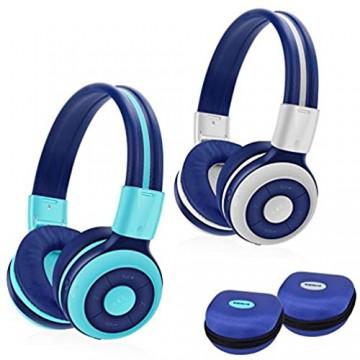 2 Stück of SIMOLIO Bluetooth Kopfhörer Kinder Kinderkopfhörer mit 75dB 85dB 94dB Lautstärke begrenzt Bluetooth-Kopfhörer für Teenager mit eingebautes Mikrofon für Schule und Reise Mint+Grau